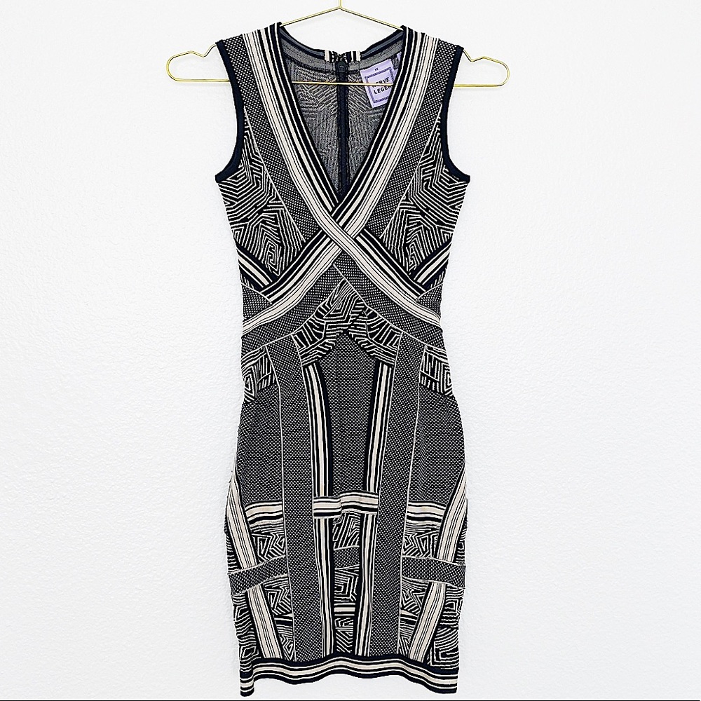 Herve Leger Black and White Mini Dress
